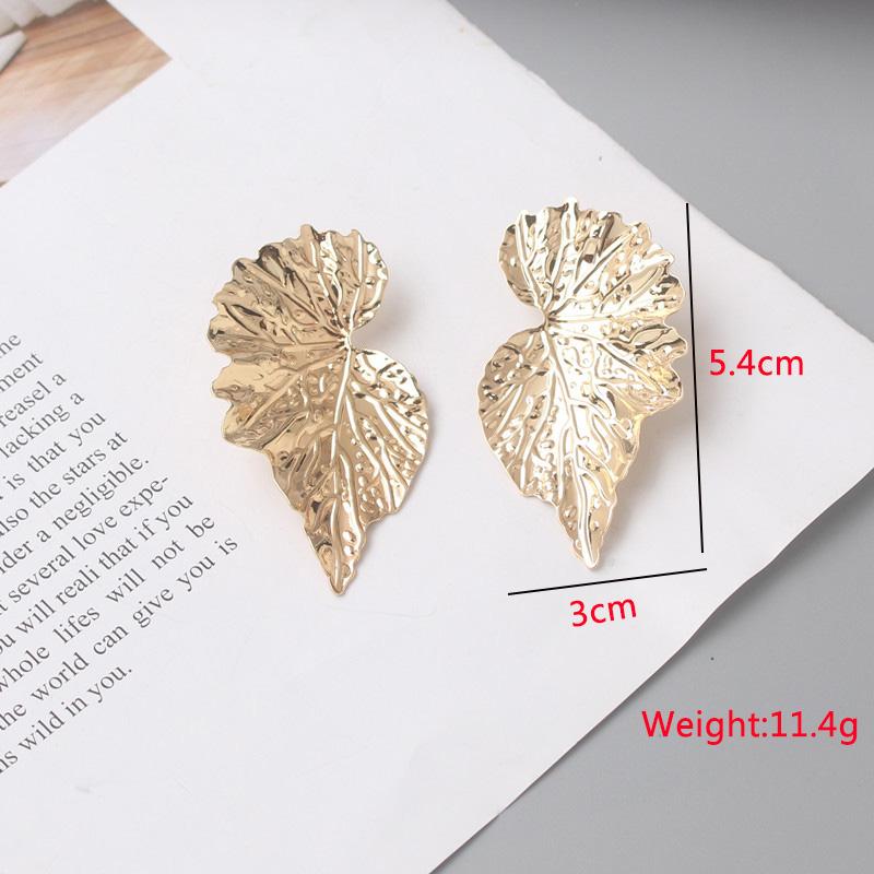 Metal Dangle Earrings for Women Gold Color Geometric Statement Drop Earrings Leaf Pendants Female Earrings pendientes muje