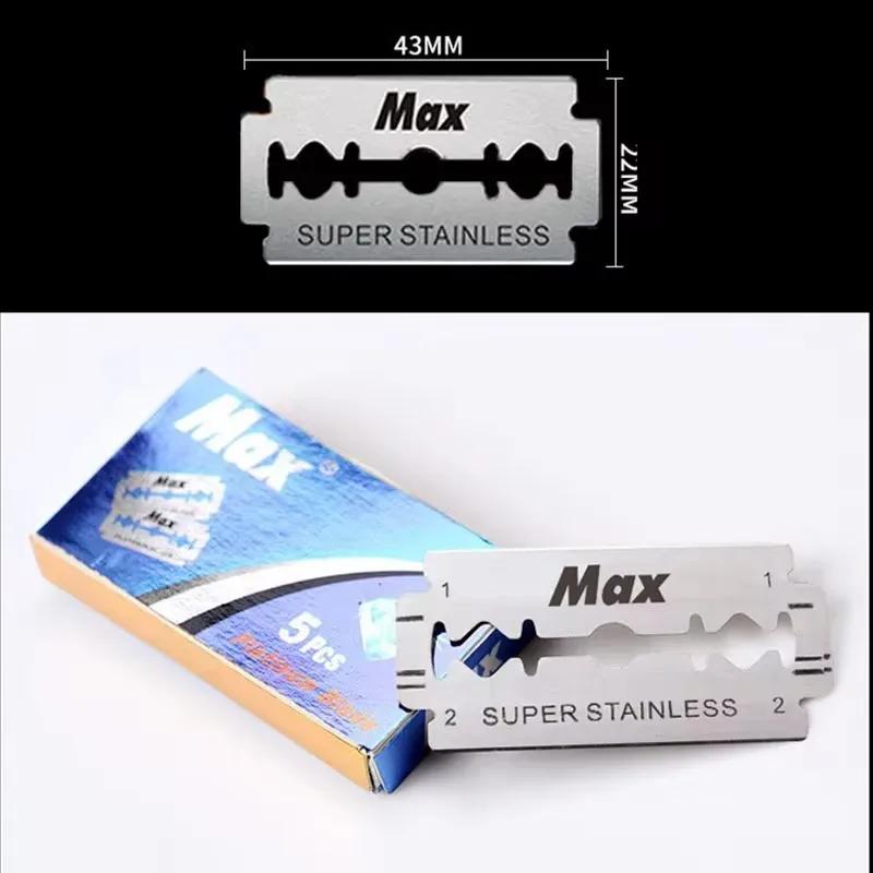 10/50/100 PCS Stainless Steel Razor Blade Old-fashioned Manual Double-sided Razor Blade Hairdressing Barber Shop Tools