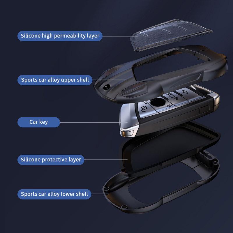 Suitable for BMW 3 5 7 Series X3 X5 X7 iX3 2011-2026 3/4 Button Blade and Vintage Car Smart Keychain Key Case Case