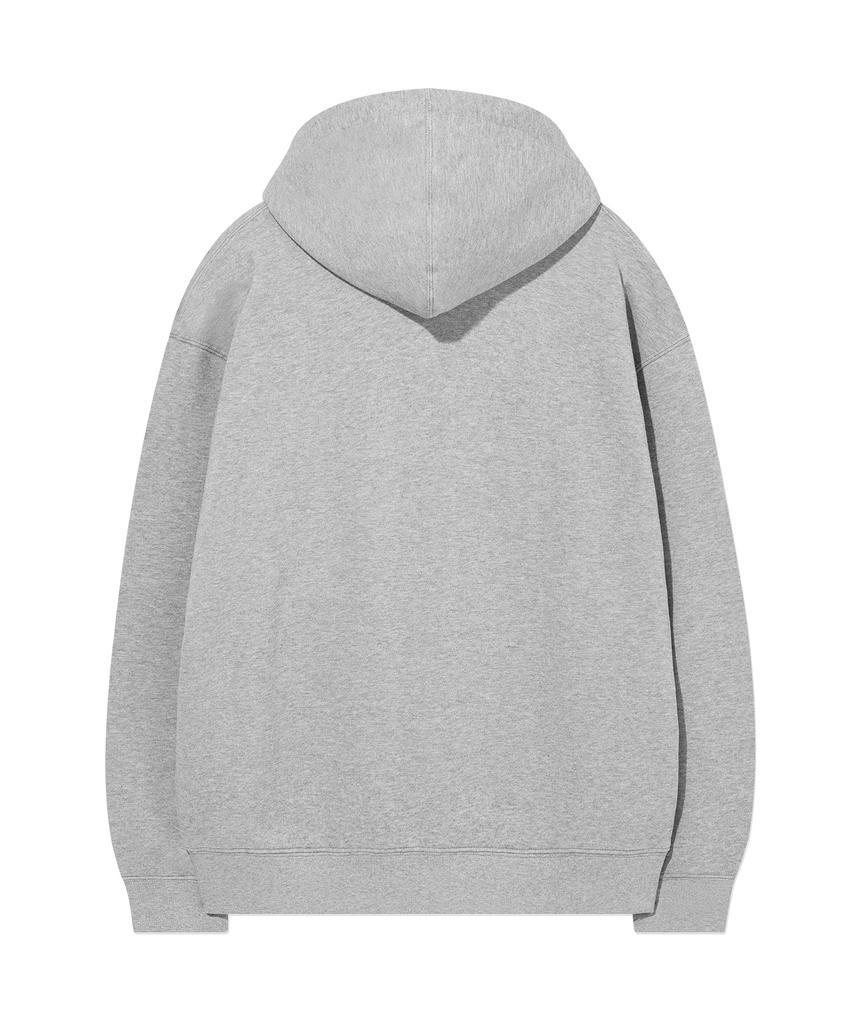 COVERNAT Authentic Logo Zip-Up Hoodie Melange Gray