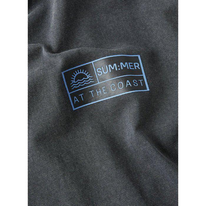 T-shirt En Coton Biologique Noir Imprimé Avec Une Coupe Droite À Col Rond