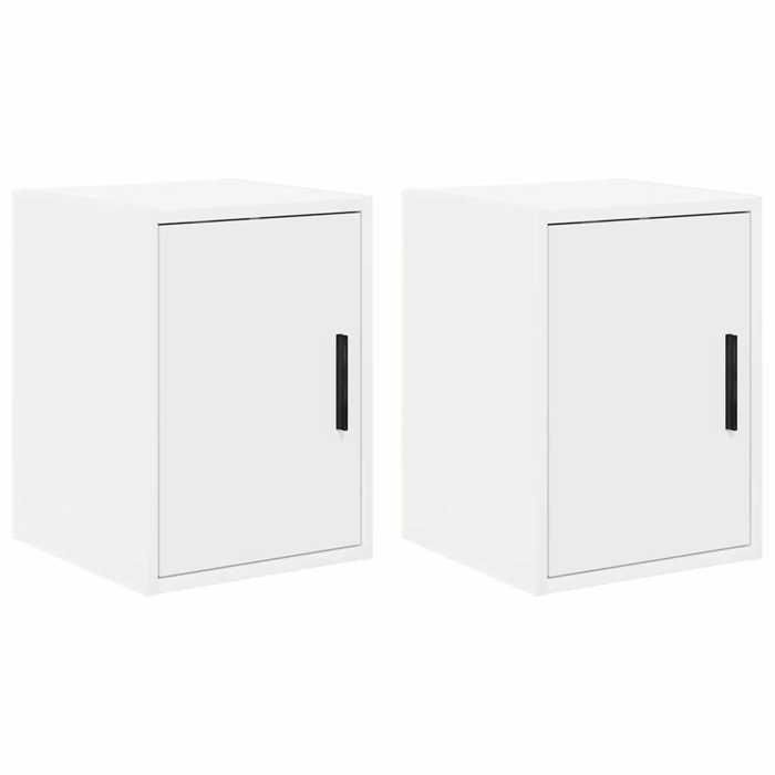 VidaXL Armoires murales de garage 2 pcs blanc bois d'ingénierie, armoire, placard mural de garage, armoire à outils murale 860608