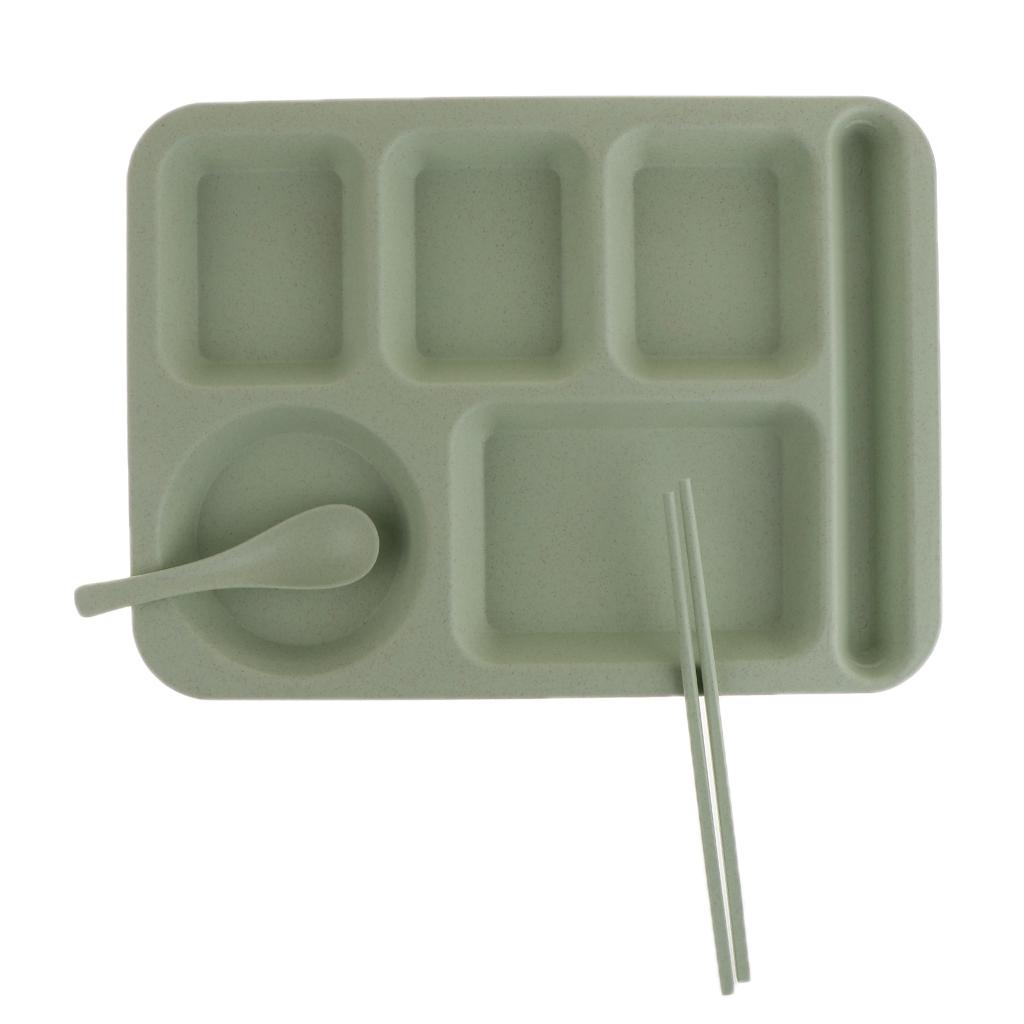 Dinner Plate Straw Lunch Snacks Dish Spoon Chopsticks Set