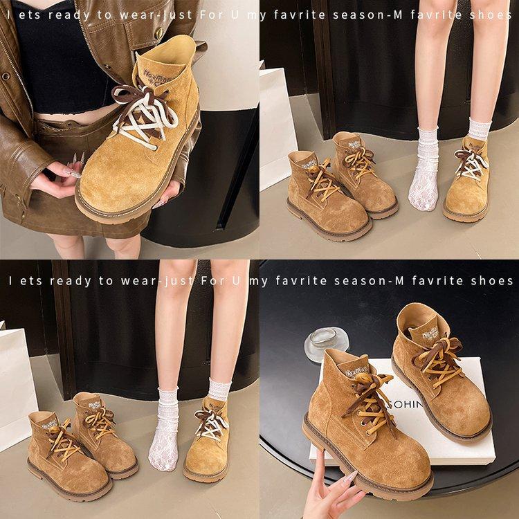 [Armano] Bottines Martin à plateforme en cuir pour femmes 2025 automne nouvelles polyvalentes légères augmentant la hauteur bottines courtes décontractées