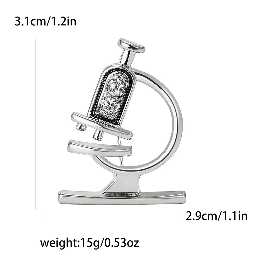 Creative Fashion Alloy Rhinestone Micro Mirror Brooch Personalized Medical Equipment Men'S And Women'S Clothing Corsage Jewelry Pin