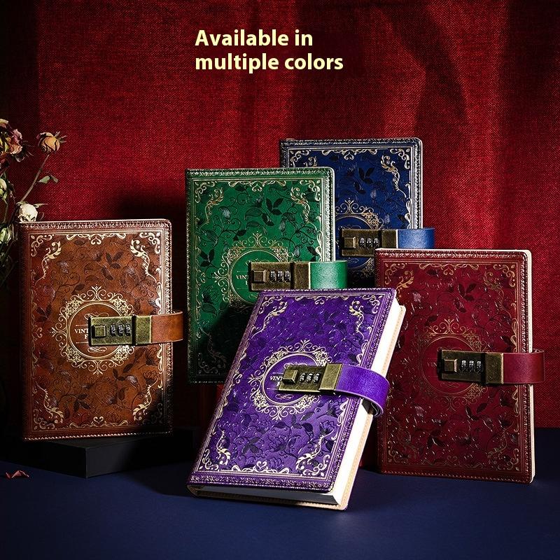 B6 Retro Codebook with Lock Diary Creative Handbook Student Notepad Stationery Notebook