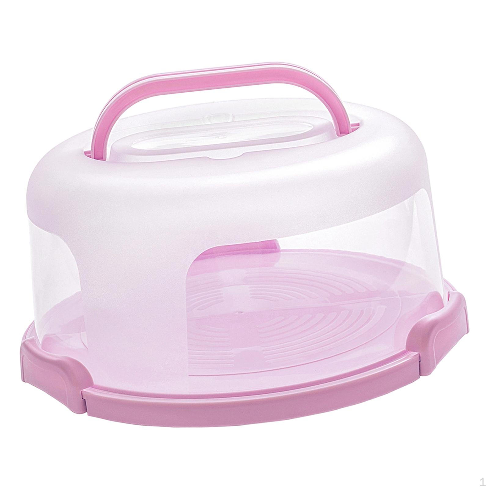 

10 inch Cake Carrier Round with Lid Transport Box Accessories Versatile for Baking Lightweight розовый