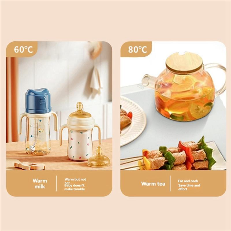 

ABGR-Premium Silicone Heating Mat For Food With 3 Adjustable Temperature Control Foldable And Portable Food Warmer US Plug 66*39