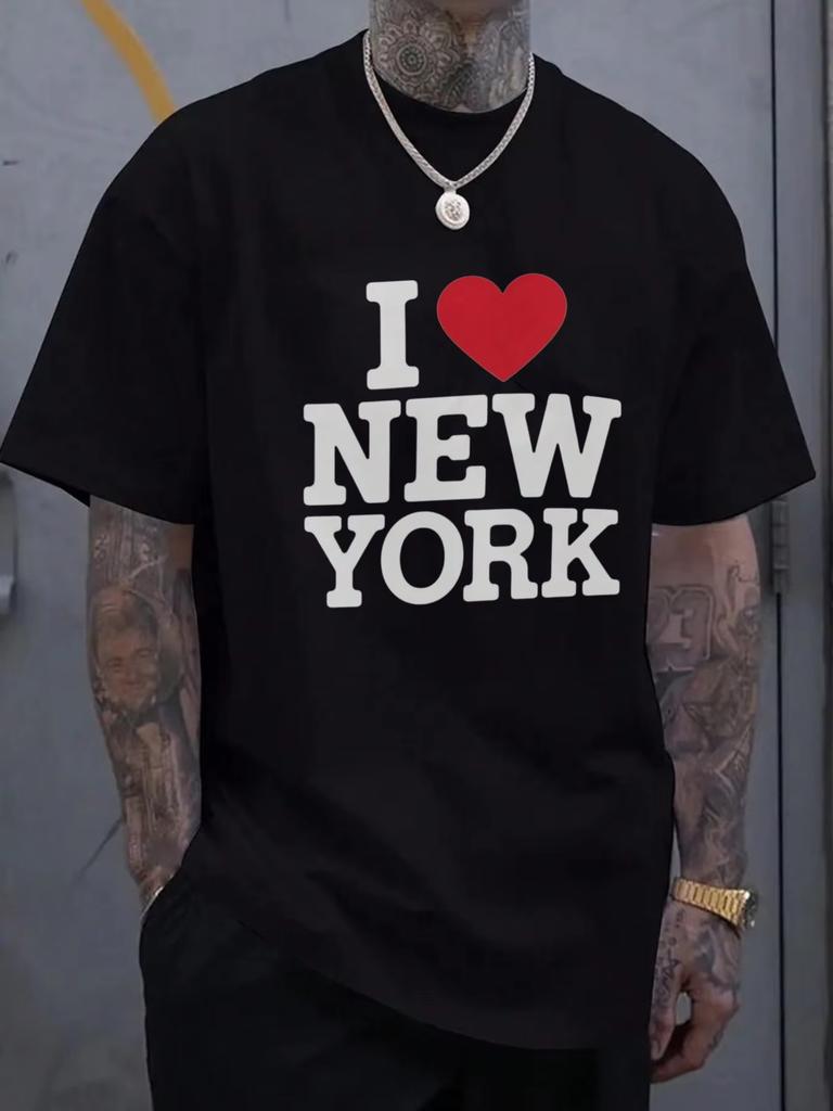 Trending Clothes I Love New York T-Shirt - Black Unisex Heart Design - Men and Women Casual Streetwear
