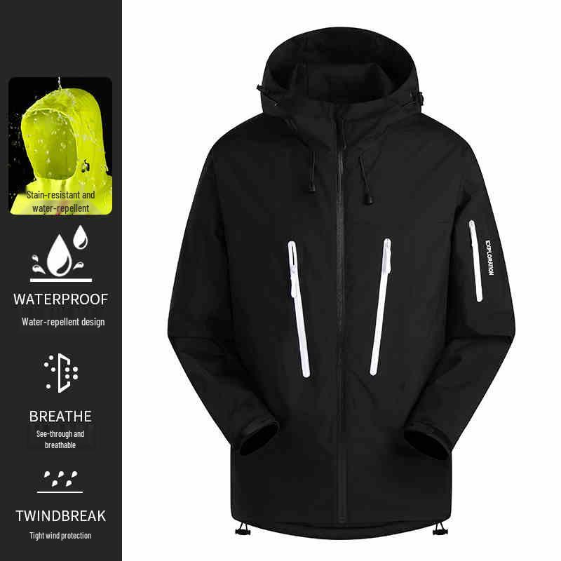 Big Brand Blue Assault Jacket 2025: Windproof, Waterproof, Stylish for Men & Women, Ideal for Spring & Autumn Mountaineering.