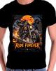 Halloween T Shirt A Skeleton Driver On a Motorcycle Scary Art Horror Skull Face