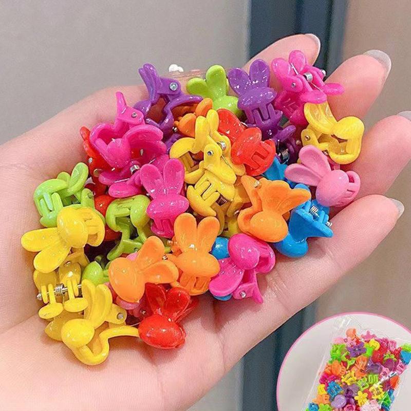 100PCS Colored Children Hair Clip Sweet Hairpin Cute Princess Girl Hair Accessories Non Damaging Hair Accessories Headband Clip