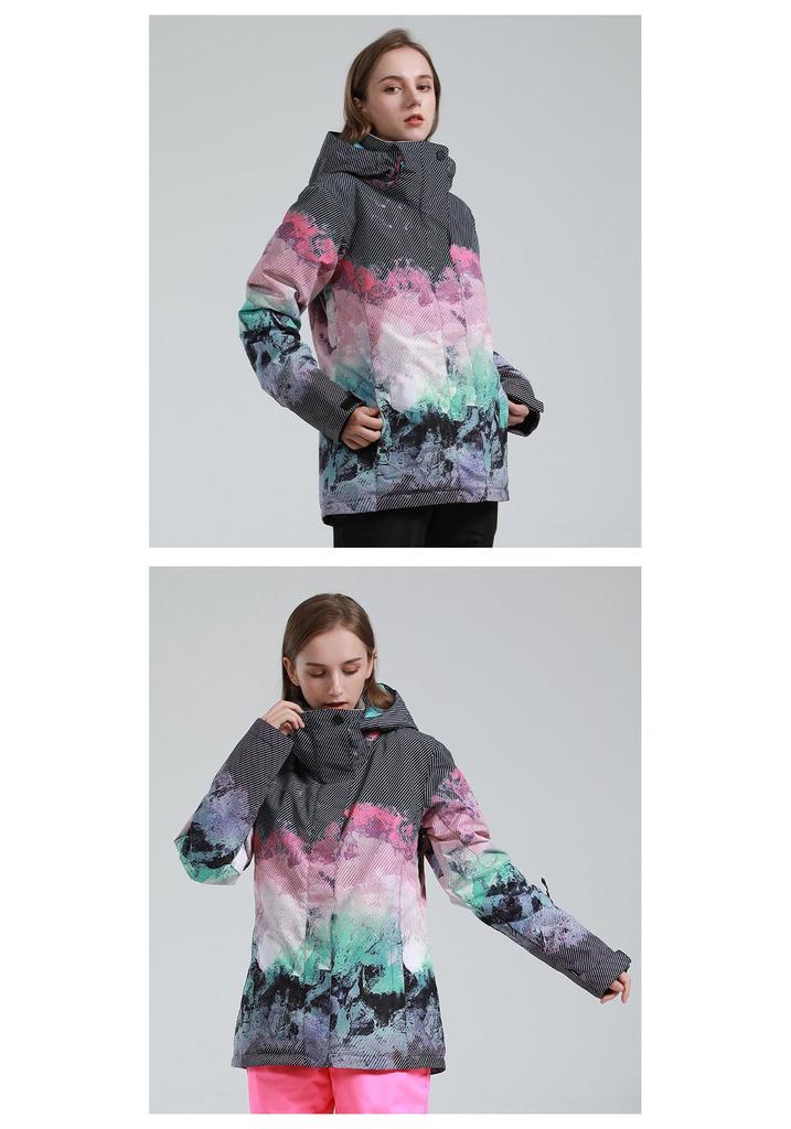 Women's Winter Ski Suit: Windproof, Waterproof, and Wear-Resistant Jacket for Single and Double Boarders.