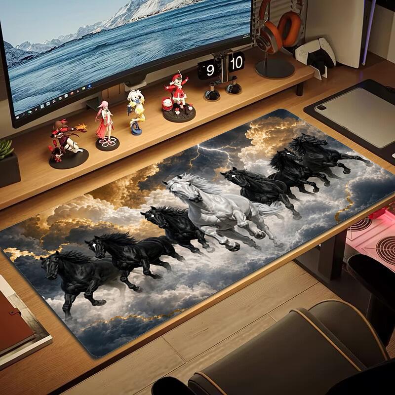 Horses Color Mouse Pad Large Gaming Table Cushion Non-slip Laptop Tablet Big Mousepad XXL Mat Mini PC Playmat With Lock edge