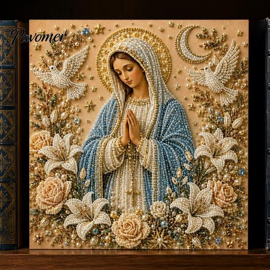 Artistic Garden Decorations DIY Jesus Pearl Art Kit, Diamond Painting for Adults, Christian Mosaic Creative Bedroom Accessories Craft Christ