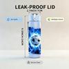 1PC Blue Lightning Soccer Ball Print 750ml Color Plastic Sports Water Bottle Leakproof Flip Straw Lid Suitable for Sports Office Home Use