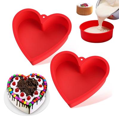 Forme de Tort Inimă din Silicon Antiaderente Reutilizabile Tavă Rotundă pentru Copt Formă pentru Copt Tort Formă pentru Toast Instrument de Copt pentru Patiserie Desert