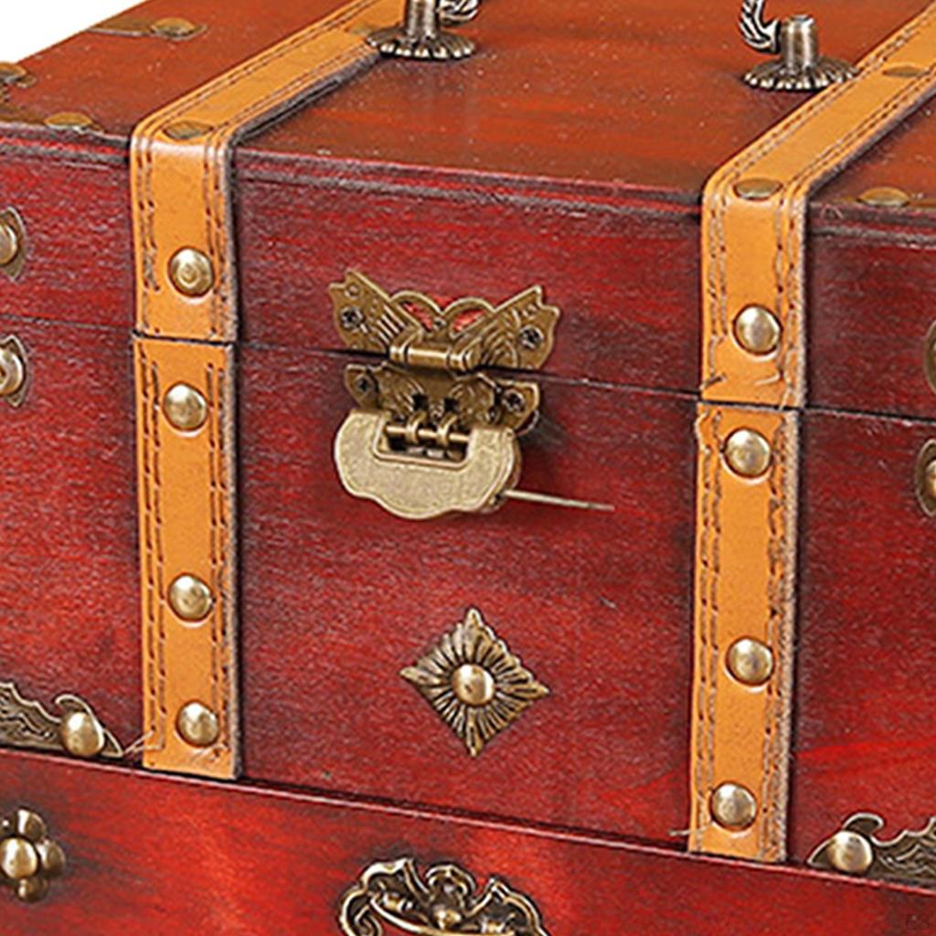 Chinese Style Jewelry Box Organizer, Wedding Gift with Mirror Handle Container Display Holder