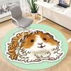1pc Guinea Pig Office Round Rug, Carpet for Office, Gaming, Lightweight Round Floor Mat Yy260208062