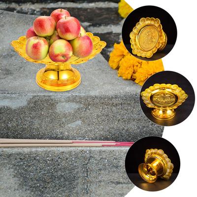 1 Piece Lotus Offering Plate Smooth Finish Fruit Snack Tray for Temple Use Vintage Buddhist Worship Supplies Easy Clean Design