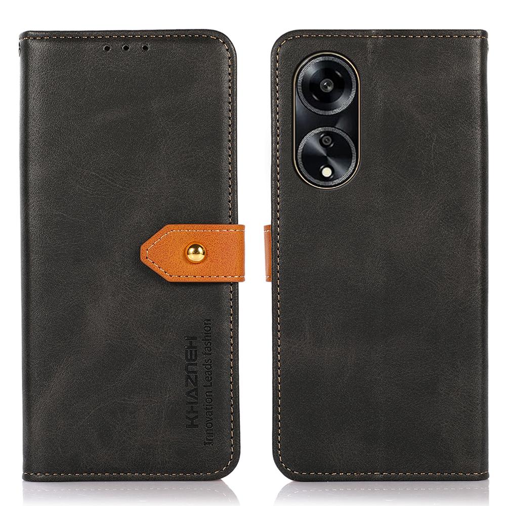 KHAZNEH For Oppo A1 5G Shockproof PU Leather Phone Cover Cowhide Texture Wallet Stand Case