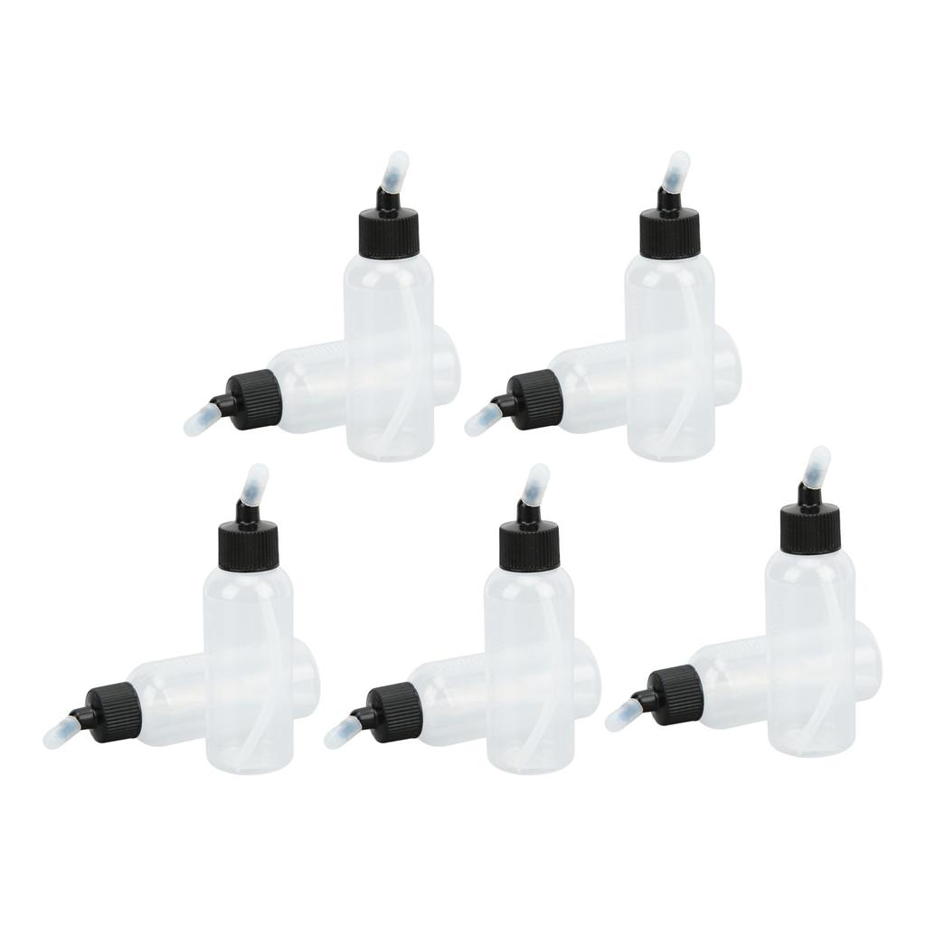 10Pcs Hair Oil Bottle 60ml Leakproof High Temperature Resistant Transparent Plastic Dispensing Bottle with Funnel