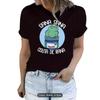 European and American spot printed crew neck T-shirt spring and summer casual short-sleeved crew neck top short-sleeved women's T-shirt