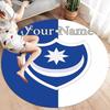 Nautical Crest Shield Custom Name Round Area Rug Carpet Rug For Living Room Bedroom Sofa Playroom Decor Nonslip Floor Mat