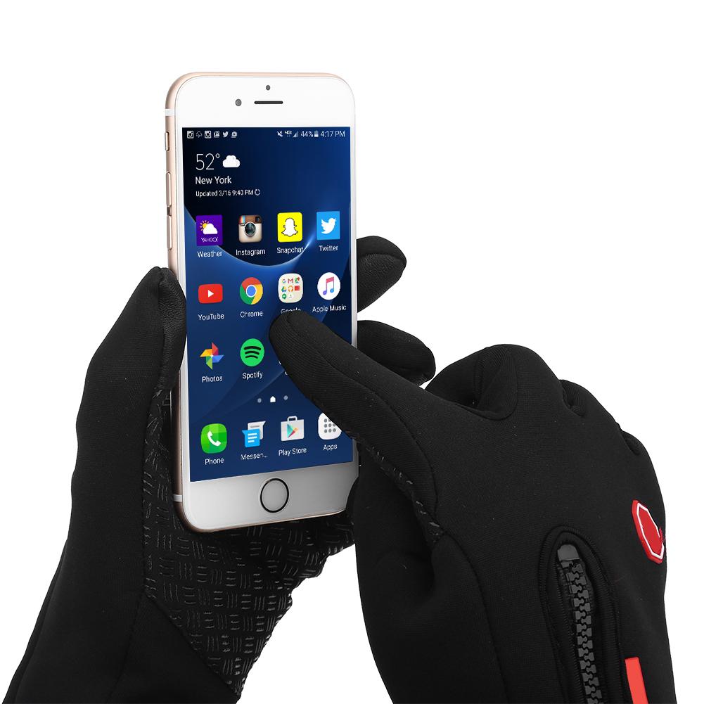 Unisex Outdoor Warm Winter Full Fingers Gloves Screen Touch Sports Mitten (S)