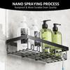 Moforoco 3-Pack Shower Caddy Basket Shelf with Soap Holder, No Drilling Traceless Adhesive Shower Wall Shelves, Rustproof Black Bathroom Shower