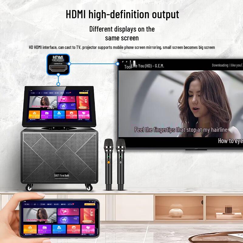 SAST SW867 All-in-One Karaoke System with 21-inch Screen CN Plug (adapter Included)