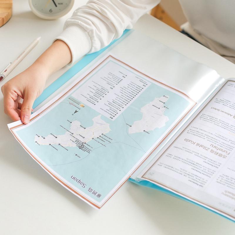 80 Pages Waterproof Multilayer Insert A4 File Folder Bag Document Organizer Bag Paper Storage Case Music Score Clip Pamphlet Box
