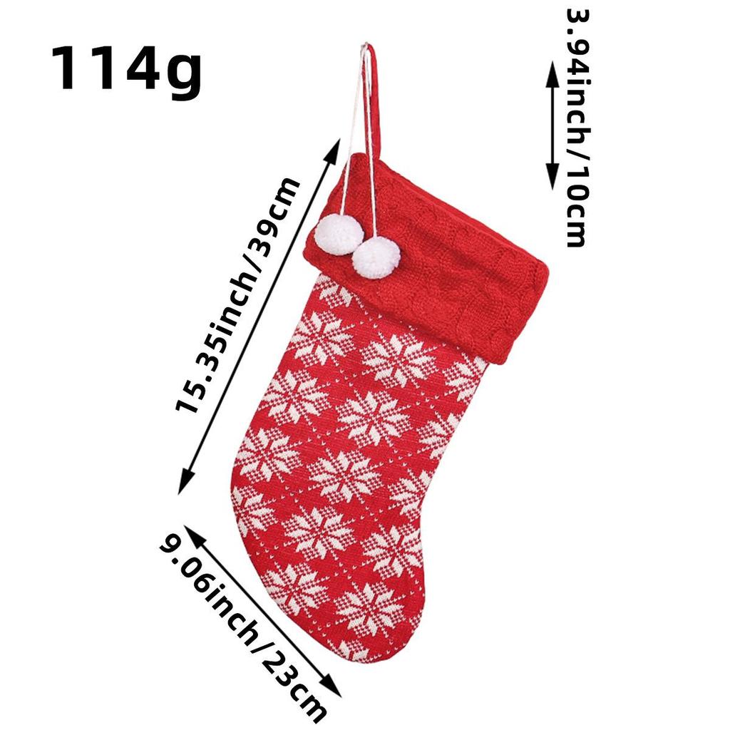 Red & White Reindeer Christmas Woolen Socks & Gift Bags for Kids