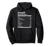 Joseph Gift Nutrition Facts Funny Name Joseph Gift Hoodie