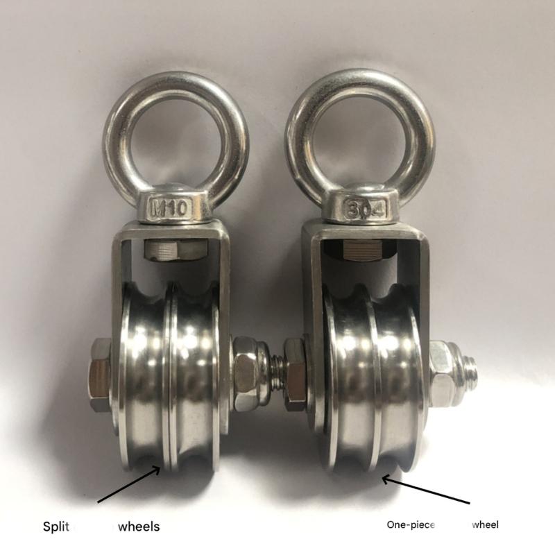 Double Wheel Quiet Bearing Pulley With Safety Lock U Grooves Bearing Pulley For Warehouse And Home Use