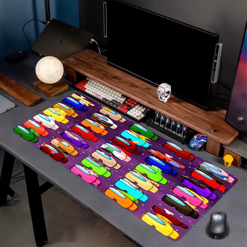 Among Us Print Mouse Pad, Anti‑Slip Desktop Keyboard Mat, for PC Laptop Gaming Working Daily Use, Cool Festival Surprise Gift