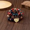 Multi-layer wooden bead beaded bracelet women's elastic rope bracelet