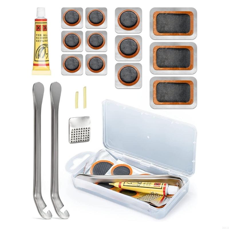 Portable Bike Tire Repair Kits with Bike Tire Levers, Rubber Patches Bicycles Inner Tube Puncture Patches Repair Tool