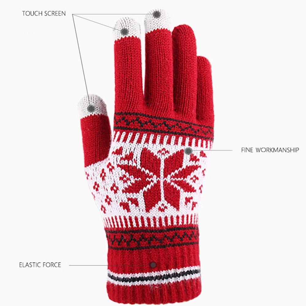 Student Unisex Gloves Christmas Snowflakes Gloves Full Fingers Gloves Korean Style Mittens
