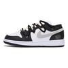 Jordan Air Jordan 1 Slip Resistant Abrasion Resistant Low top Vintage Basketball Shoes Men's Black Gray 553558-131(Team85-)