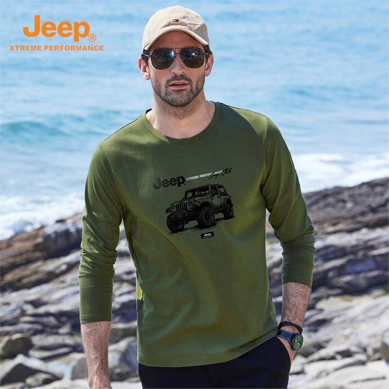 Jeep Men's Xinjiang Cotton Long-Sleeve T-Shirt