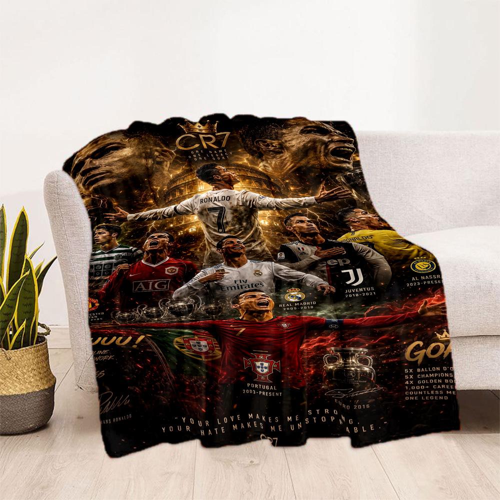 Ronaldo's Legacy Soccer Blanket Soft & Cozy Great for Seaside Livingroom Bed All-Season Use Modern Suitable for Gifting Relatives and Friends
