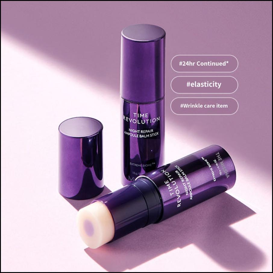 MISSHA Time Revolution Night Repair Ampoule Balm Stick 10g Probiotic Glow-On Treatment for Eyes & Wrinkles