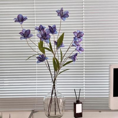 Yousheng Artificial Lily Flower 3 Heads Full Bloom Faux Lily Branch with Leaves Real Touch Fake Lilium Flower for DIY Wedding Bouquet Floral