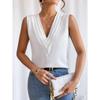 Women's Multi-Layered V-Neck Sleeveless Vest In Solid Color