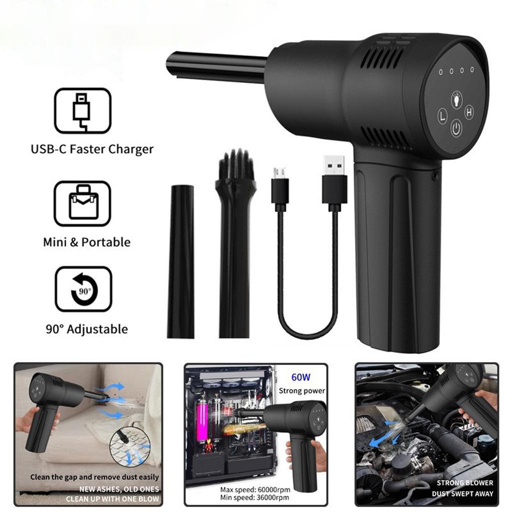 Powerful Wireless Air Duster for Deep Cleaning CompressedAir Blower for Computer Laptop Camera USB Rechargeable Portable