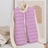 Autumn and Winter New Light Round Neck Wavy Quilting Line Winter Clothing Portable White Duck Down Vest Winter Jacket Tide