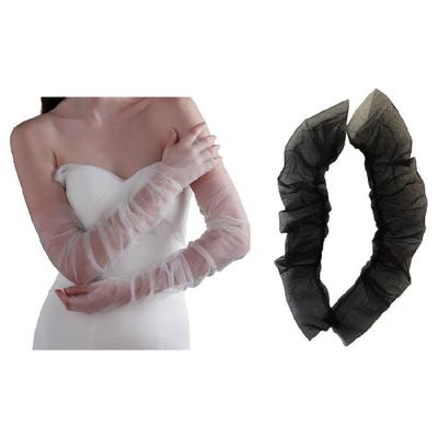 Scaldamani Decorativi a Coppia Polsini Falsi Semplice Tulle per Vestito da Principessa Maniche False Copribraccia Lunghi