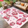 Cute Pink Cartoon Pony Area Rug, Cupcake Heart Theme Non-slip Mat, Decorative Carpet for Kids Girls Bedroom, Washable  Home Gift