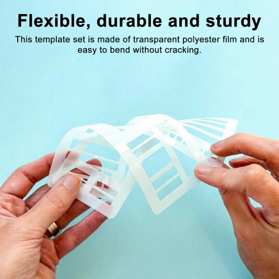 3Pcs Handmade Flexible Record Template Set for Dot Grid Journals Travel-friendly Planner Templates Coils Disc And Rings Stencil for Notebooks